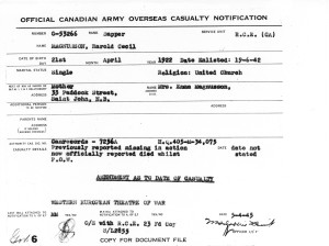 34 Overseas Casualty Notification 5-4-1945